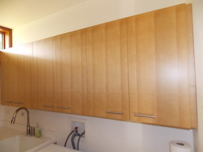 Custom Maple Upper cabinets in Laundry room 