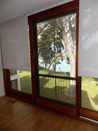 Custom Sliding Mahogany Patio Door ,  window , Blinds , Cable railing