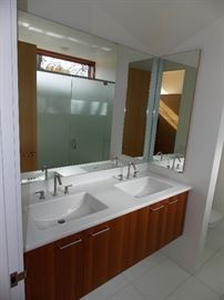 High end Double bowl sink , faucets , mirror , medicine chest +