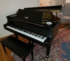 Yamaha C-3 Conservatory Series Grand Piano. Satin Ebony 6'1" c 1991