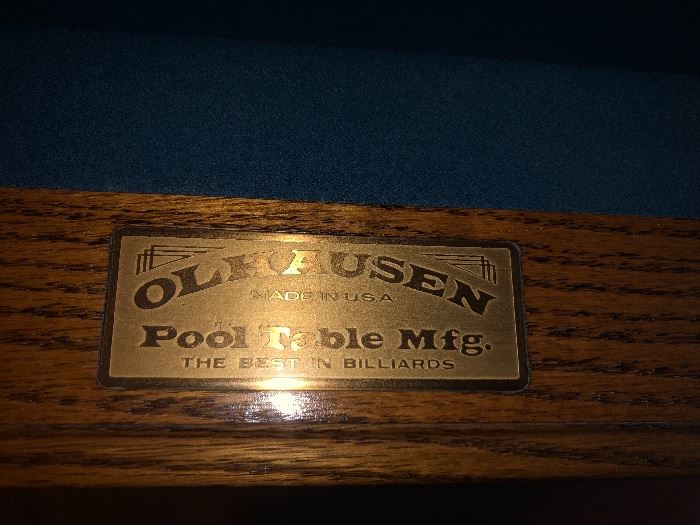 OLHAUSEN POOL TABLE, ONE OF THE BEST POOL TABLE MANUFACTURERS OUT THERE!