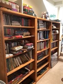 Bookshelves loaded with hard cover & paperbacks!