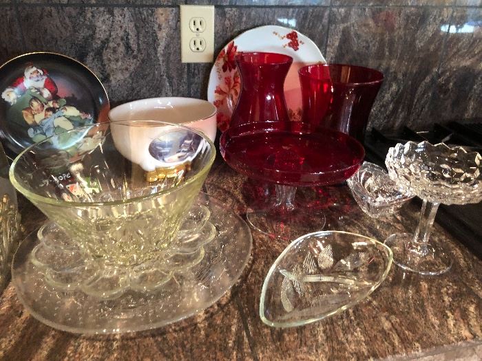 LOts of vintage glass..