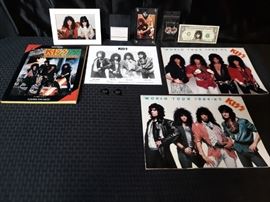 Vintage Kiss Memorabilia Ticket Stub, Photographs, Music Band Score Book Mark St John Guitar Picks