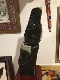 Verdite Carved Statue by Raphael Ncube. 
