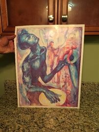 Margaret Burrows signed. "The Drummer." 