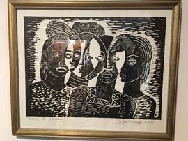 Margaret Taylor-Burroughs (November 1, 1915-2010, also known as Margaret Taylor Goss, Margaret Taylor Goss Burroughs or Margaret T G Burroughs; was an American visual artist, writer, poet, educator, and arts organizer. She co-founded the Ebony Museum of Chicago, now the DuSable Museum of African American History. An active member of the African-American community, she also helped to establish the South Side Community Art Center, whose opening on May 1, 1941 was dedicated by the First Lady of the United States Eleanor Roosevelt. There at the age of 23 Burroughs served as the youngest member of its board of directors. A long-time educator, she spent most of her career at DuSable High School. Taylor-Burroughs was a prolific writer, with her efforts directed toward the exploration of the Black experience and to children, especially to their appreciation of their cultural identity and to their introduction and growing awareness of art. 