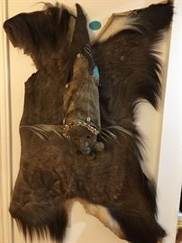 Antique African Mask with Skin