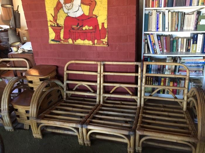 mid century Bamboo Couch