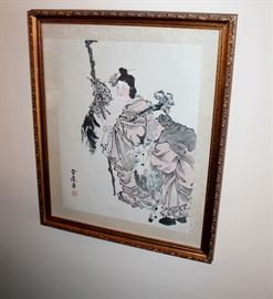 Framed Asian artwork