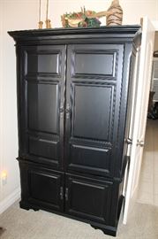 Black TV armoire