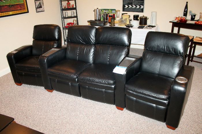 La-Z-boy "Matinee" leather reclining home theater seating