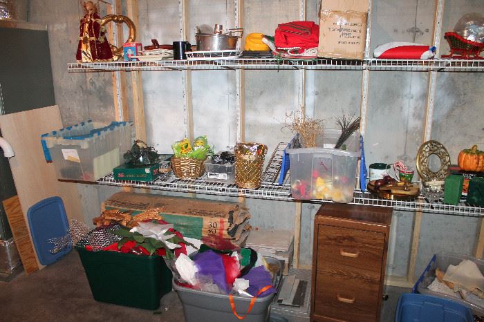 Christmas, kitchenware, filing cabinet, and more! (some of these items may be sold)