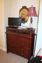 American Signature chest-of-drawers, Samsung 22" LED TV