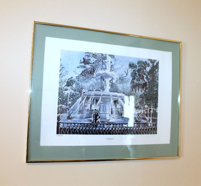 Gregory Myrick "Forsyth Park Fountain - Savannah, GA" signed framed print