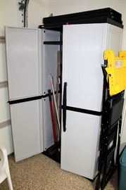Several storage cabinets