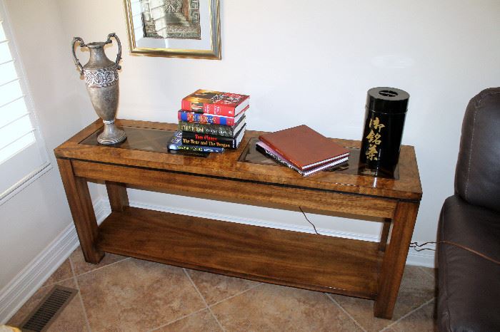 Glass-top console table