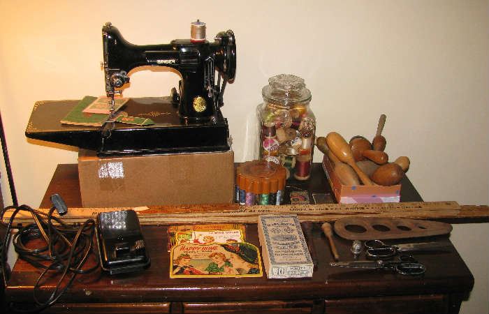 Singer 221 and vintage sewing