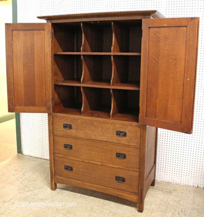  BEAUTIFUL Mission Oak Gentlemen Chest by “Stickley Furniture” with Hidden Drawer Bottom Hideaway Space Instructions

Located Inside – Auction Estimate $1000-$2000 