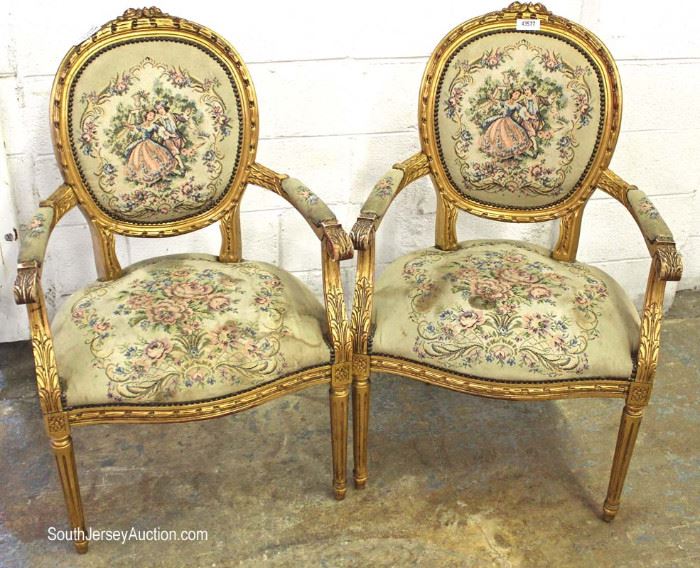 “Set of 6” French Style Dining Room Chairs with Needlepoint Medallion Back and Seats

Located Inside – Auction Estimate $200-$600 