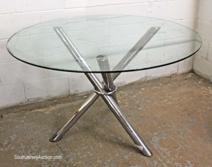  5 Piece Mid Century Modern Glass Top Dining Breakfast Set with 4 Fiberglass Chairs

Located Inside – Auction Estimate $200-$400 