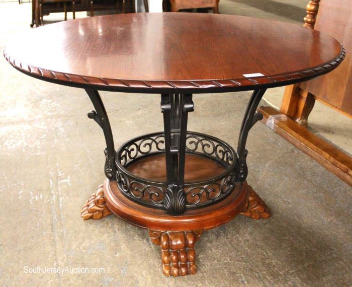  7 Piece Contemporary Oak and Iron Breakfast Table Set (Table 48” Diameter)

Located Inside – Auction Estimate $200-$400 