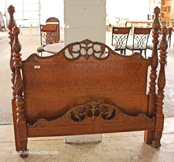  ANTIQUE Burl Walnut Carved Full Size Poster Bed with Rails

Located Inside – Auction Estimate $100-$300 