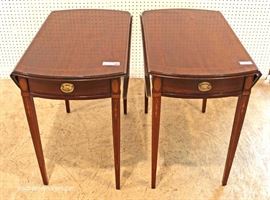  BEAUTIFUL PAIR of SOLID Mahogany and Inlaid One Drawer Drop Side Pembroke Tables by “Councill Furniture”

Located Inside – Auction Estimate $200-$400 