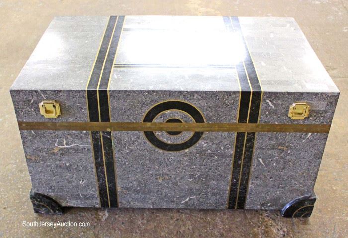  SOLID Marble Tri-Tone with Brass Inlaid Decorative Box

Located Inside – Auction Estimate $100-$200 