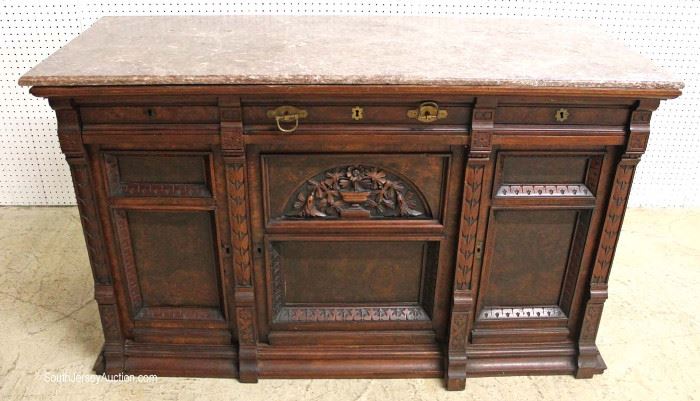  ANTIQUE Burl Mahogany Marble Top Victorian Carved Buffet

Located Inside – Auction Estimate $200-$400 