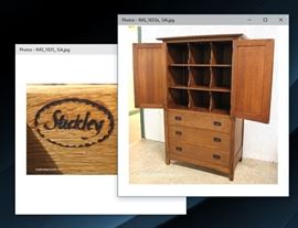 BEAUTIFUL Mission Oak Gentlemen Chest by “Stickley Furniture” with Hidden Drawer Bottom Hideaway Space Instructions
Located Inside – Auction Estimate $1000-$2000