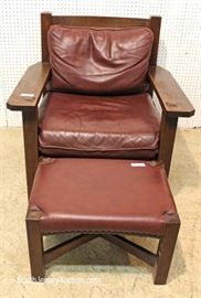 Mission Oak Arm Chair with Leather Cushions and Matching Footstool (to be sold separate)
By “Stickley Furniture”
Located Inside – Auction Estimate $500-$1000


