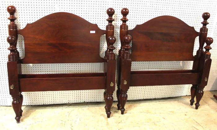 
PAIR of SOLID Mahogany Twin Cannon Ball Beds with Rails
Located Inside – Auction Estimate $100-$400
