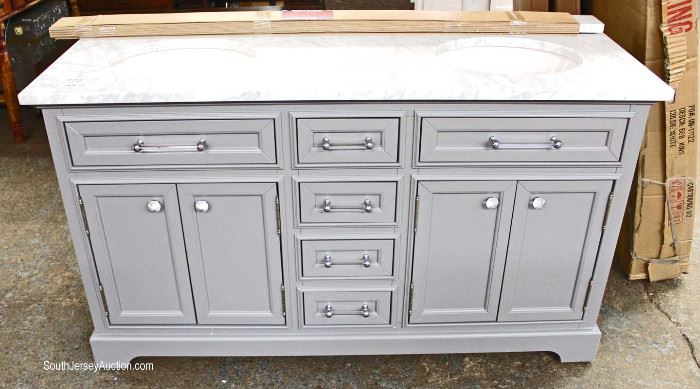 Large Selection of Marble Top Bathroom Vanity’s, some with Mirrors and Backsplashes, 32”, 48”, 60” and more
Located Inside – Auction Estimate $100-$400
