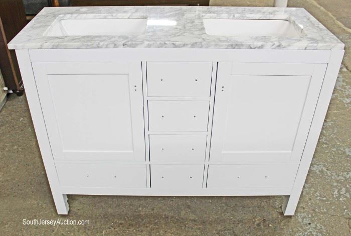 Large Selection of Marble Top Bathroom Vanity’s, some with Mirrors and Backsplashes, 32”, 48”, 60” and more
Located Inside – Auction Estimate $100-$400
