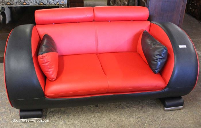 2 Piece Leather Modern Design Sofa and Loveseat in the Ferrari Red and Black
Located Inside – Auction Estimate $400-$800