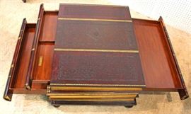 BEAUTIFUL 3 Drawer Leather Wrap Book Coffee Table by “Maitland Smith Furniture”
Located Inside – Auction Estimate $1000-$2000
