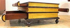 BEAUTIFUL 3 Drawer Leather Wrap Book Coffee Table by “Maitland Smith Furniture”
Located Inside – Auction Estimate $1000-$2000
