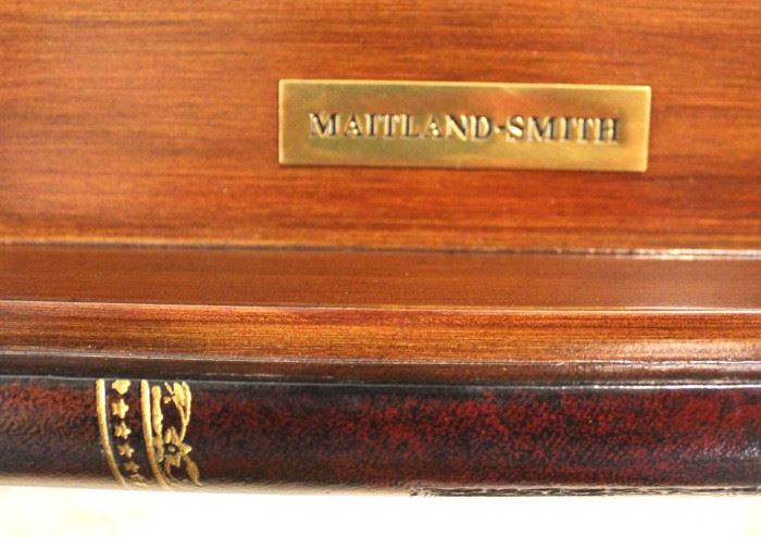 BEAUTIFUL 3 Drawer Leather Wrap Book Coffee Table by “Maitland Smith Furniture”
Located Inside – Auction Estimate $1000-$2000

