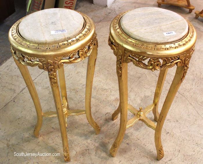 PAIR of Marble Top Carved Gold Painted French Style Stands
Located Inside – Auction Estimate $50-$100

