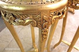 PAIR of Marble Top Carved Gold Painted French Style Stands
Located Inside – Auction Estimate $50-$100


