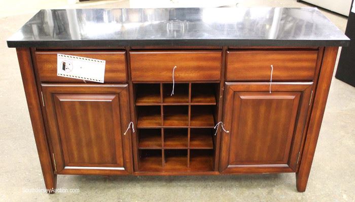 NEW Contemporary Mahogany Finish with Black Marble Top Wine Buffet
Located Inside – Auction Estimate $100-$300
