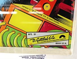 VINTAGE Count-Down .25¢ Pinball Machine in Original Found Condition Mfd. By D. Gottlieb & Co.
A Columbia Pictures Industries Company Model 60164 U.S.A.
Located Inside – Auction Estimate $300-$600

