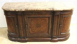 Burl Walnut Marble Top Credenza Buffet by “Ethan Allen Furniture”
Located Inside – Auction Estimate $400-$800
