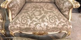 FANTASTIC PAIR of French Style Fireside Chairs and Ottomans
Located Inside – Auction Estimate $400-$800
