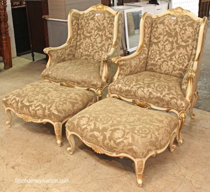 FANTASTIC PAIR of French Style Fireside Chairs and Ottomans
Located Inside – Auction Estimate $400-$800
