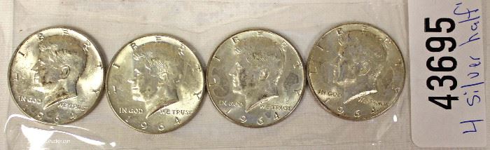 4 Silver U.S. 1964 Kennedy Half Dollars
Located Inside – Auction Estimate $20-$50
