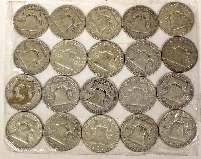 20 Silver U.S. Franklin Half Dollars
Located Inside – Auction Estimate $100-$200
