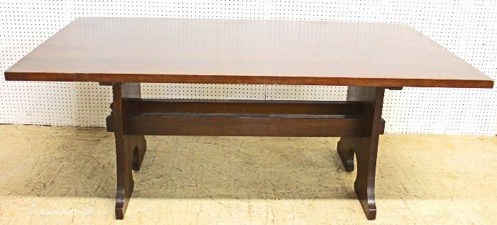 FANTASTIC Mission Oak Dining Room Trestle Table with 6 Mission Oak Slat Back Dining Room Chairs by “Stickley Furniture”
Located Inside – Auction Estimate $1000-$3000
