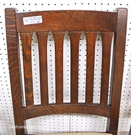 FANTASTIC Mission Oak Dining Room Trestle Table with 6 Mission Oak Slat Back Dining Room Chairs by “Stickley Furniture”
Located Inside – Auction Estimate $1000-$3000
